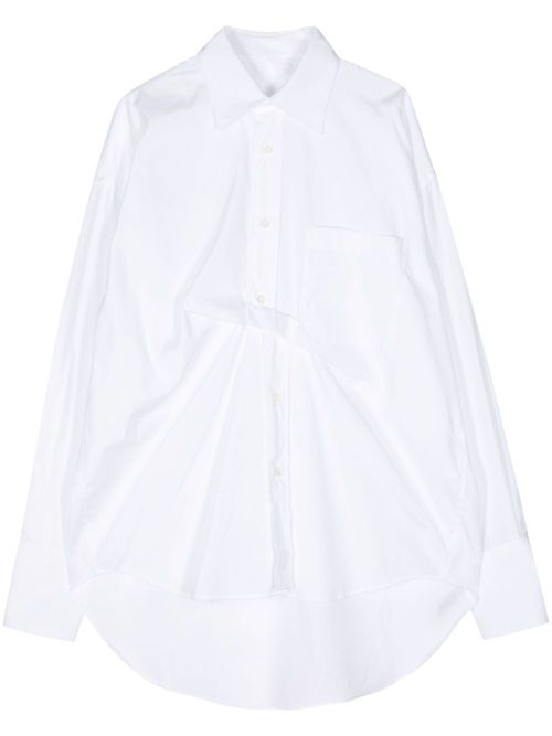 Gathered cotton shirt - White