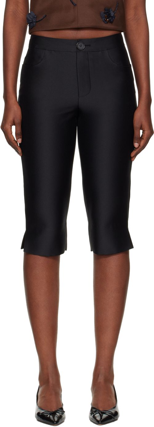 Black Slim-Fit Pencil Trousers