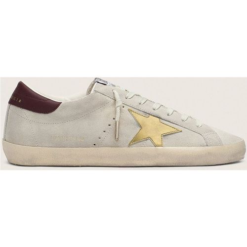 Golden Goose - Men's Super-star Cny In Ivory Suede With Metallic Leather Star And Leather Heel Tab, Man