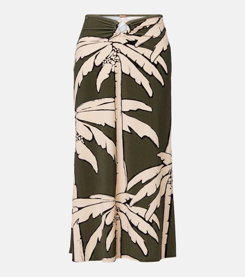 Johanna Ortiz Printed gathered terry maxi skirt