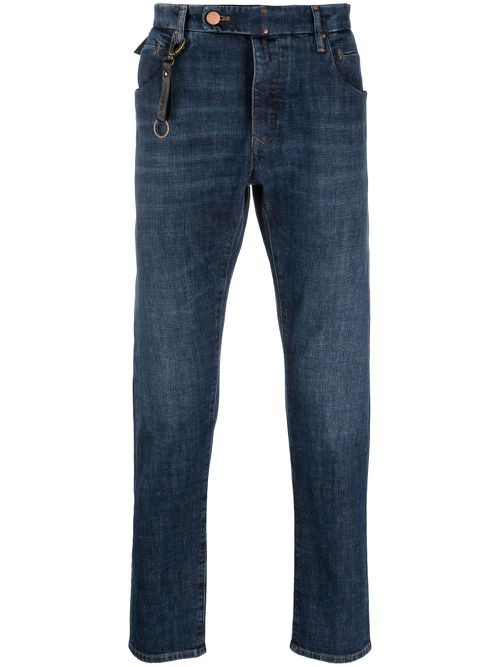 Mid-rise slim-cut jeans - Blue