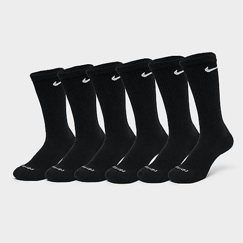 Everyday Plus Cushioned Crew Training Socks (6-Pack) in Black/White