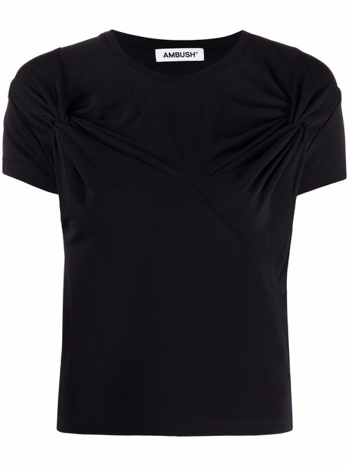 Twist detail crew-neck T-shirt - Black