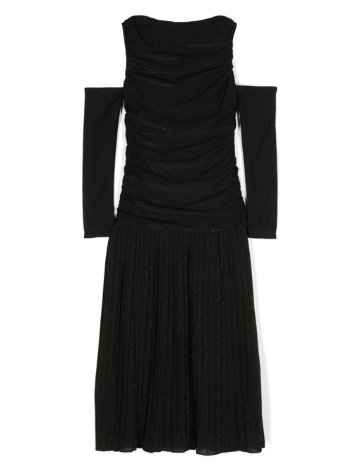 Cold-shoulder lurex maxi dress - Black