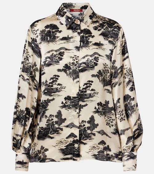Vetro printed silk satin shirt