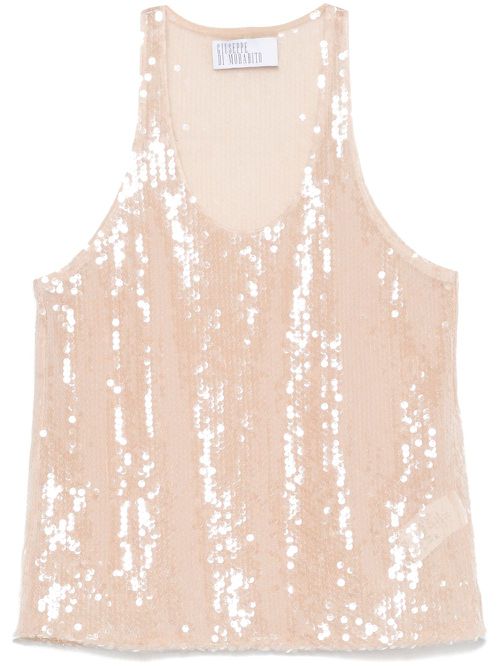 Sequinned tank top - Neutrals