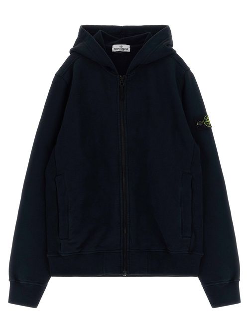 Badge Logo Cotton Hoodie — Navy