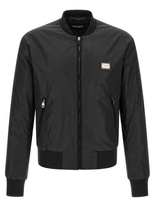 Logo Plaque Bomber Jacket
