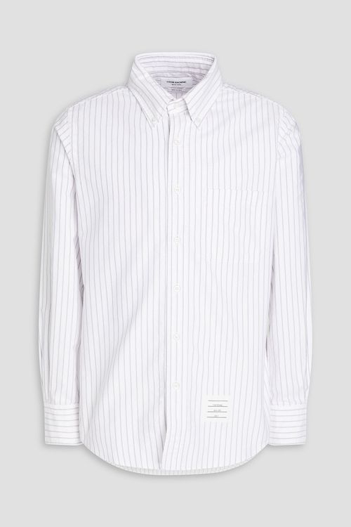 Slim-fit striped cotton-poplin shirt - White - 3