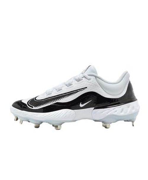 Nike Alpha Huarache Elite 4 Low FD2745-100 White-Wolf Grey-Black Men's Metal Baseball Cleats