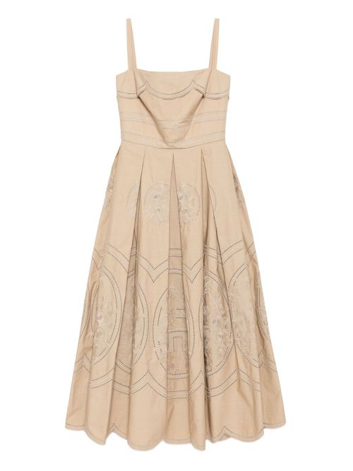 Embroidered ong dress - Grey