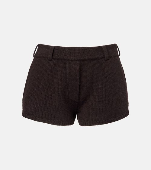 Low-rise cashmere shorts
