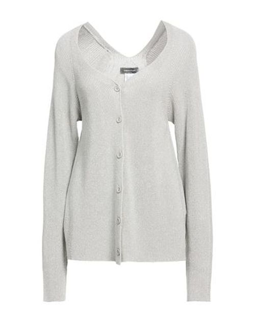 Woman Cardigan Grey Size 14 Cotton, Viscose, Polyester