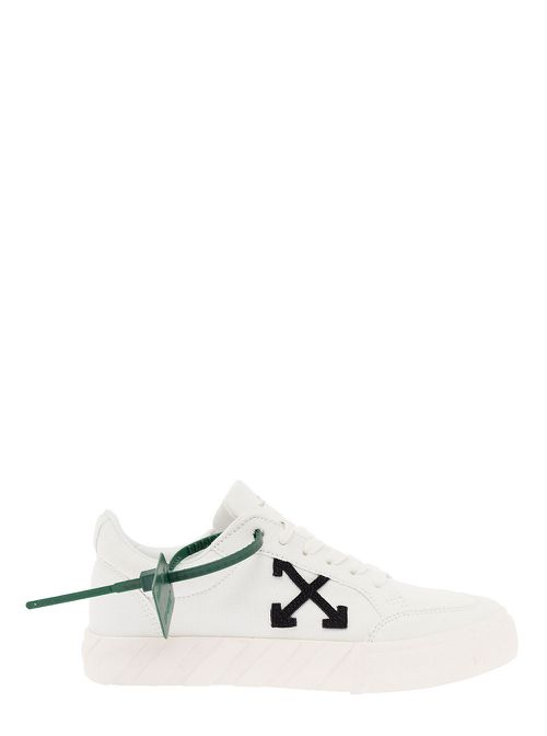 Off White Womans White Low Vulcanized Cotton Sneakers
