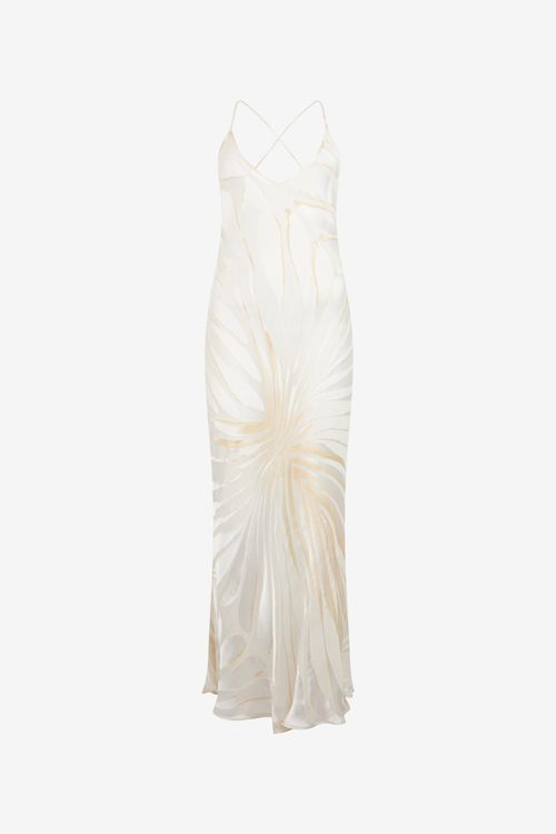Slip Dress With Ray Devoré Print