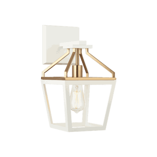 Matteo Mavonshire 1-Light Wall Sconce In White With Aged Gold Bra