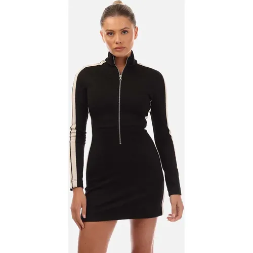 Palm Angels Women's Jacquard Leopard Track Mini Dress - Black - Size: 10