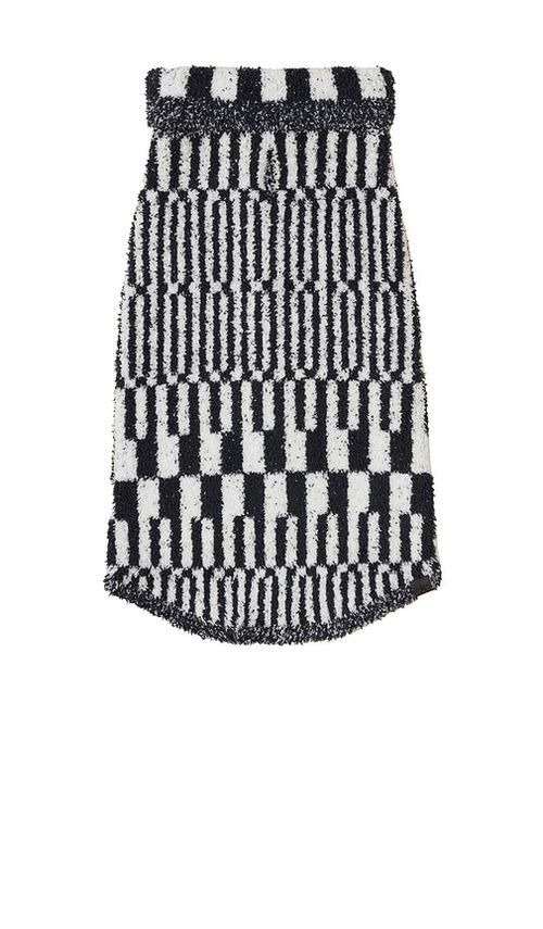 Barefoot Dreams HUNDEPULLOVER COZYCHIC ABSTRACT CHECK PET SWEATER in Black,White. Größe XXL. Also in L, S, XL