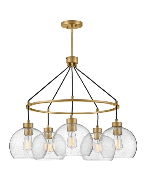 Lacquered Brass LED Chandelier from the Rumi Collection