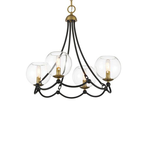 Coal And Soft Brass Chandelier from the Kearney Park Collection