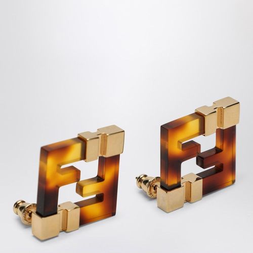 Fendi Forever Earrings In Brown Plexigla