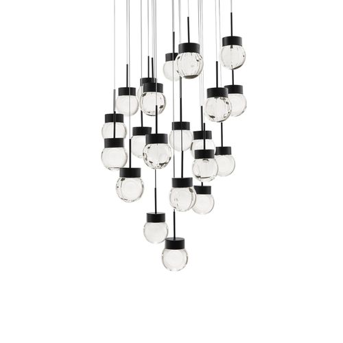 Black LED Pendant from the Double Bubble Collection