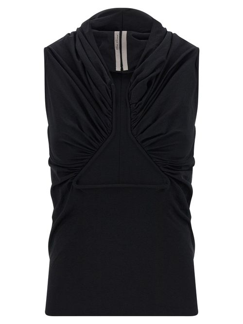 Metal Underwire Neckline Tank Top — Black