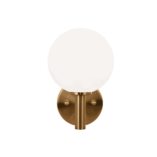 Aged Gold Brass One Light Wall Sconce from the Cosmo Collection