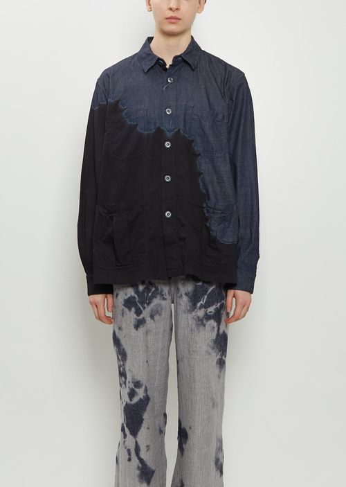 Suzusan Pima Cotton Denim Four Pockets Overshirt Black / Indigo