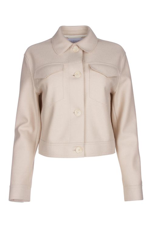 Cream Wool Cropped Jacket