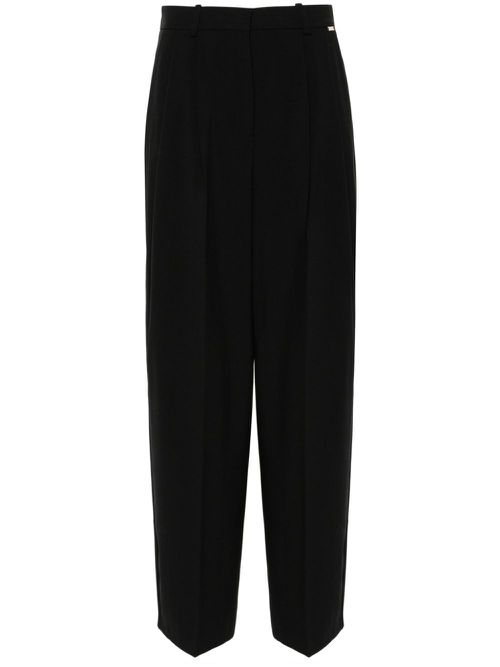 Pleat-detailing trousers - Black