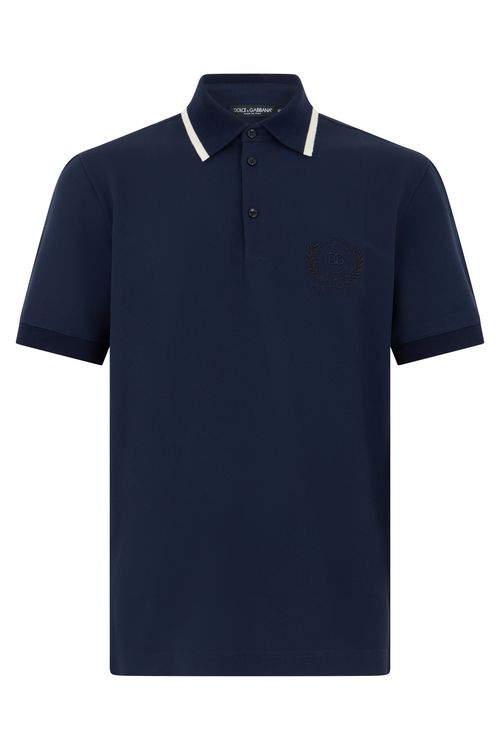 Short-Sleeve Polo Shirt with Pointed Collar