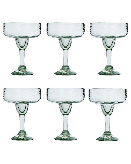 10 Strawberry Street Set of 6 Optic Swirl Mexican Glassware: Margarita