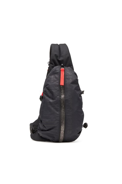 Sling bag in check-jacquard shell - Crossbody Bags - Man - Black