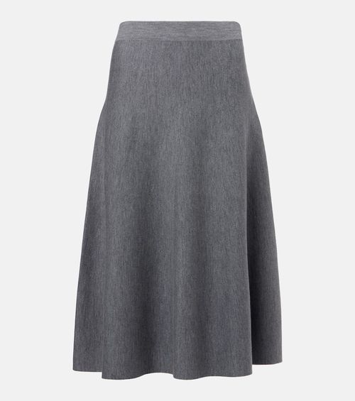 Wool high-rise midi skirt