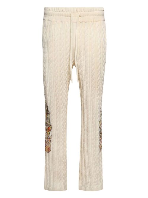 Who Decides War Flame Glass cable-knit trousers - Neutrals