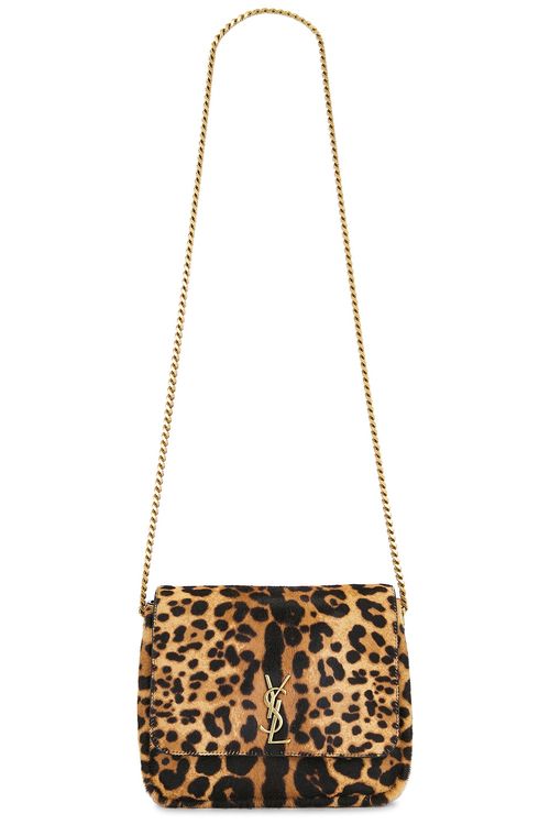 Saint Laurent Kate Supple Bag in Manto Naturale & Dark Brown - Brown. a