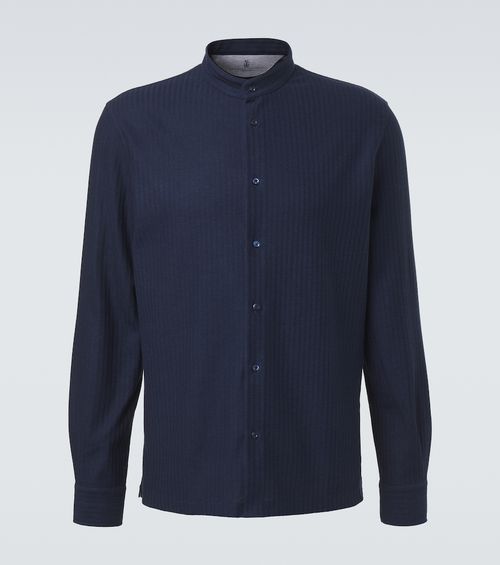 Striped cotton and silk shirt