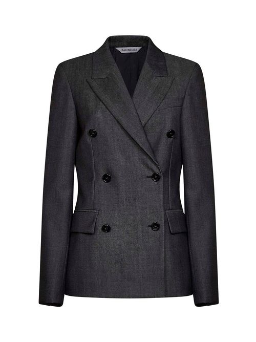 Double-Breasted Wool Blazer — Navy