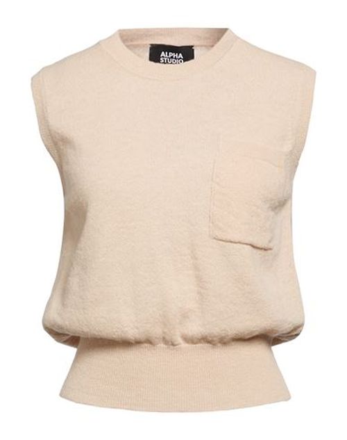 Woman Sweater Sand Size 6 Alpaca wool, Recycled polyamide, Polyamide
