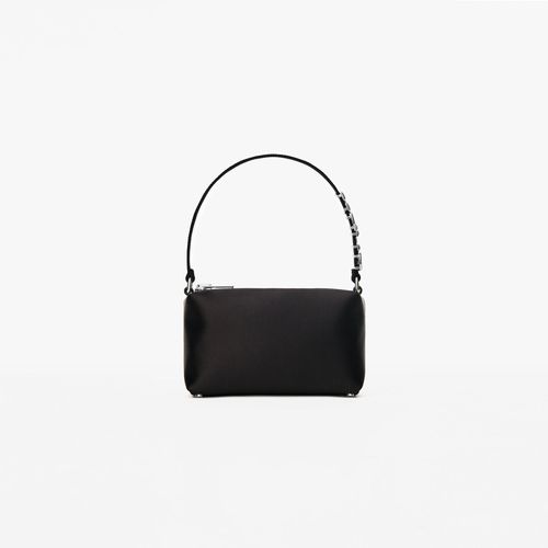Unisex Heiress Pouch In Satin Black