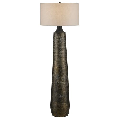 Antique Brass Black Whitewash Floor Lamp from the Brigadier Collection