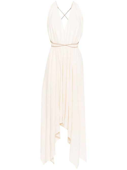 Yatzil V-neck dress - Neutrals