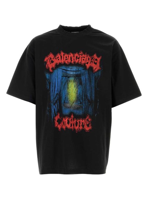 Graphic-Print Cotton T-shirt — Black