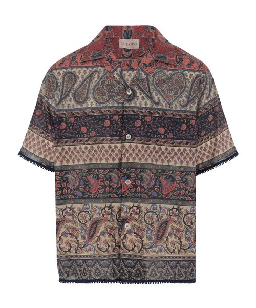 Voyage Imaginaire-print bowling shirt