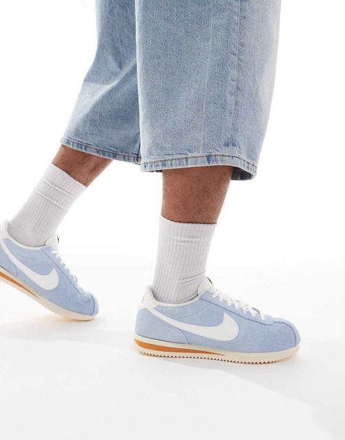 Cortez suede sneakers in light blue and white