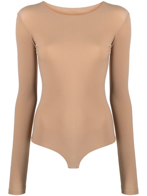 Numbers-motif jersey bodysuit - Neutrals