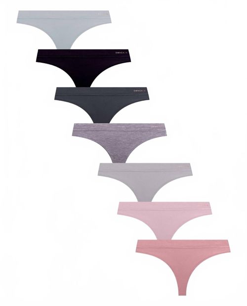 Women's 7-Pack Rayon Spandex Thong Underwear In Mineralite Multicolor