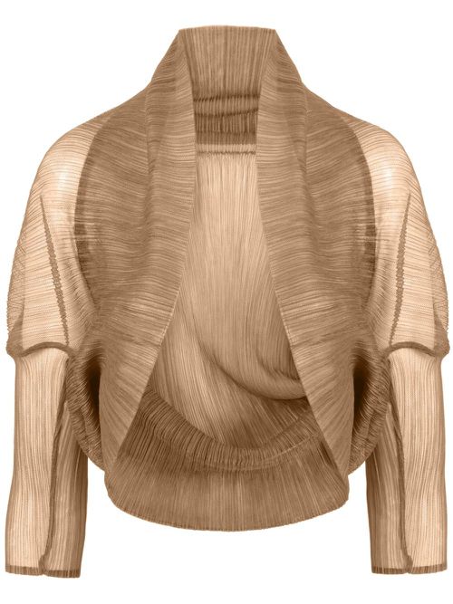 Semi-sheer cropped jacket - Brown