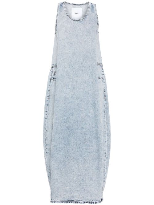 Sleeveless cocoon denim dress - Blue